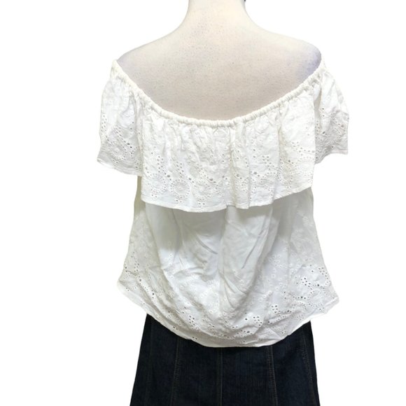 Lucky Brand White Eyelet Off-Shoulder Top - Picture 3 of 4